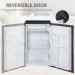 3.2 Cu.Ft Mini Fridge Freezer, Single Door with Adjustable Thermostat, Reversible Door for Dorm, Silver - Image 7