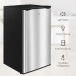 3.2 Cu.Ft Mini Fridge Freezer, Single Door with Adjustable Thermostat, Reversible Door for Dorm, Silver - Image 8