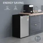 3.2 Cu.Ft Mini Fridge Freezer, Single Door with Adjustable Thermostat, Reversible Door for Dorm, Silver - Image 9