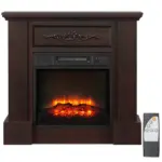 HOMCOM 32 Inch Electric Fireplace with Mantel 1400W Remote Control White - Image 11