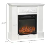 HOMCOM 32 Inch Electric Fireplace with Mantel, Freestanding Heater with LED Log Flame, Overheat Protection and Remote Control, 1400W, White - Image 3