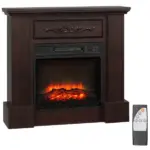 HOMCOM 32 Inch Electric Fireplace with Mantel 1400W Remote Control White
