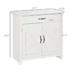 HOMCOM 32 Inch Farmhouse Sideboard Buffet Cabinet with Drawer, Barn Door Style Accent Cabinet Organizer for Kitchen, Living Room and Entryway - Image 3