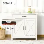 HOMCOM 32 Inch Farmhouse Sideboard Buffet Cabinet with Drawer, Barn Door Style Accent Cabinet Organizer for Kitchen, Living Room and Entryway - Image 7
