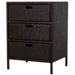 Outsunny 32" Poolside Rattan Wicker Patio Organizer Storage Cabinet with 3 Large Drawers and Weather-Fighting Materials - Image 11
