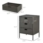 Outsunny 32" Poolside Rattan Wicker Patio Organizer Storage Cabinet with 3 Large Drawers and Weather-Fighting Materials - Image 3