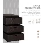 Outsunny 32" Poolside Rattan Wicker Patio Organizer Storage Cabinet with 3 Large Drawers and Weather-Fighting Materials - Image 4
