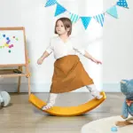 32.3" Balance Board, Wobble Board for Toddlers, Montessori Waldorf Toy, Orange, Great for Ages 3-6 Years Old - Image 2