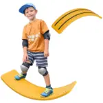 32.3" Balance Board, Wobble Board for Toddlers, Montessori Waldorf Toy, Orange, Great for Ages 3-6 Years Old - Image 11
