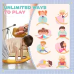32.3" Balance Board, Wobble Board for Toddlers, Montessori Waldorf Toy, Orange, Great for Ages 3-6 Years Old - Image 4
