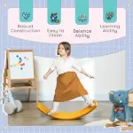 32.3" Balance Board, Wobble Board for Toddlers, Montessori Waldorf Toy, Orange, Great for Ages 3-6 Years Old - Image 5