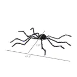 HOMCOM 47.2 Inch Light-Up Oversized Halloween Spider with Bendable Legs Black - Image 3