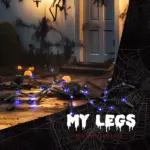 HOMCOM 47.2 Inch Light-Up Oversized Halloween Spider with Bendable Legs Black - Image 4