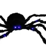 HOMCOM 47.2 Inch Light-Up Oversized Halloween Spider with Bendable Legs Black - Image 7