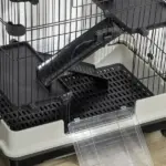 32L 4-Level Small Animal Cage with Wheels Slide-out Tray Black for Bunny Chinchillas Ferret - Image 8