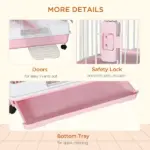 32 Inch 6 Level Small Animal Cage with Wheels and Slide Out Tray, Pink - Image 7