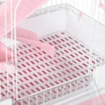 32 Inch 6 Level Small Animal Cage with Wheels and Slide Out Tray, Pink - Image 10