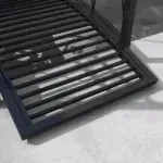 3.3' Metal Garden Bridge with Safety Siderails Weather-Resistant Black Vintage Style Zen Bridge - Image 7