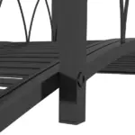 3.3' Metal Garden Bridge with Safety Siderails Weather-Resistant Black Vintage Style Zen Bridge - Image 9