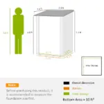 3.3 x 3.4 ft Metal Lean To Garden Storage Shed with Lockable Door, Dark Gray - Image 3