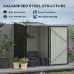 3.3 x 3.4 ft Metal Lean To Garden Storage Shed with Lockable Door, Dark Gray - Image 6