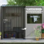 3.3 x 3.4 ft Metal Lean To Garden Storage Shed with Lockable Door, Dark Gray - Image 7