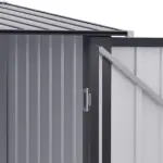 3.3 x 3.4 ft Metal Lean To Garden Storage Shed with Lockable Door, Dark Gray - Image 10