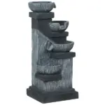 Outsunny 33.5 Inch Water Fountain, 4-Tier Resin Cascading Bowls Outdoor Waterfall Fountain with LED Lights, Pump - Image 12