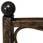 Outsunny 3.3 Ft Metal Zen Garden Bridge, Decorative Arch, Safety Siderails, Floral Scrollwork, Brown - Image 10