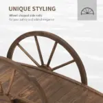 Outsunny 3.3 Ft Wooden Garden Bridge Arc Footbridge with Half-Wheel Style Railings and Solid Fir Construction, Stained Wood - Image 4