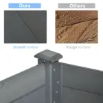 34" Elevated Garden Bed Dark Gray Wooden Planter Box with Drainage Holes for Vegetables Herbs Flowers Backyard Use - Image 4