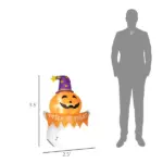 3.4 Ft Inflatable Halloween Window Sticker Ghost with Orange Face, Blow Up LED Display for Garden Indoor Outdoor - Image 3
