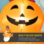 3.4 Ft Inflatable Halloween Window Sticker Ghost with Orange Face, Blow Up LED Display for Garden Indoor Outdoor - Image 4