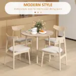 HOMCOM 35" Round Folding Dining Table, Drop Leaf for Small Spaces, Solid Wood Legs, Small Kitchen Table, Oak - Image 5