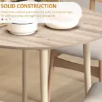 HOMCOM 35" Round Folding Dining Table, Drop Leaf for Small Spaces, Solid Wood Legs, Small Kitchen Table, Oak - Image 6