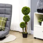 35.5" Faux Boxwood Triple Sphere Topiary, Light Green, Indoor and Outdoor Decor, Potted - Image 2