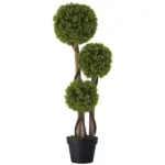 35.5" Faux Boxwood Triple Sphere Topiary, Light Green, Indoor and Outdoor Decor, Potted - Image 11
