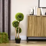 35.5" Faux Boxwood Triple Sphere Topiary, Light Green, Indoor and Outdoor Decor, Potted - Image 10