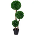 3.5ft Artificial Tree, Triple Ball Boxwood Topiary with Pot and Sandalwood Leaves, for Indoor Outdoor Home - Image 11
