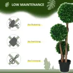 3.5ft Artificial Tree, Triple Ball Boxwood Topiary with Pot and Sandalwood Leaves, for Indoor Outdoor Home - Image 5