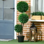 3.5ft Artificial Tree, Triple Ball Boxwood Topiary with Pot and Sandalwood Leaves, for Indoor Outdoor Home - Image 10