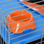 35L Bunny Hutch Rolling Small Animal Cage Guinea Pig Home with Food Dish Water Bottle Hay Feeder Ramp Black - Image 8