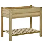36" x 20" x 30" Raised Garden Bed with Legs and Storage Shelf, Elevated Wood Planter Box, Gardening Standing Growing Bed for Backyard, Patio - Image 11