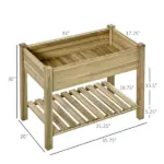 36" x 20" x 30" Raised Garden Bed with Legs and Storage Shelf, Elevated Wood Planter Box, Gardening Standing Growing Bed for Backyard, Patio - Image 3