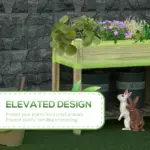 36" x 20" x 30" Raised Garden Bed with Legs and Storage Shelf, Elevated Wood Planter Box, Gardening Standing Growing Bed for Backyard, Patio - Image 4