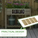 36" x 20" x 30" Raised Garden Bed with Legs and Storage Shelf, Elevated Wood Planter Box, Gardening Standing Growing Bed for Backyard, Patio - Image 6