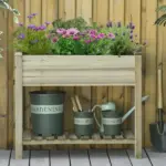 36" x 20" x 30" Raised Garden Bed with Legs and Storage Shelf, Elevated Wood Planter Box, Gardening Standing Growing Bed for Backyard, Patio - Image 10