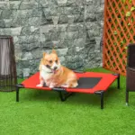 36" x 30" Elevated Cooling Dog Cot Pet Bed with Mesh Ventilation for Summer Comfort Red - Image 2
