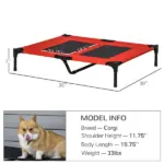 36" x 30" Elevated Cooling Dog Cot Pet Bed with Mesh Ventilation for Summer Comfort Red - Image 3