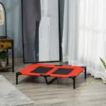 36" x 30" Elevated Cooling Dog Cot Pet Bed with Mesh Ventilation for Summer Comfort Red - Image 10